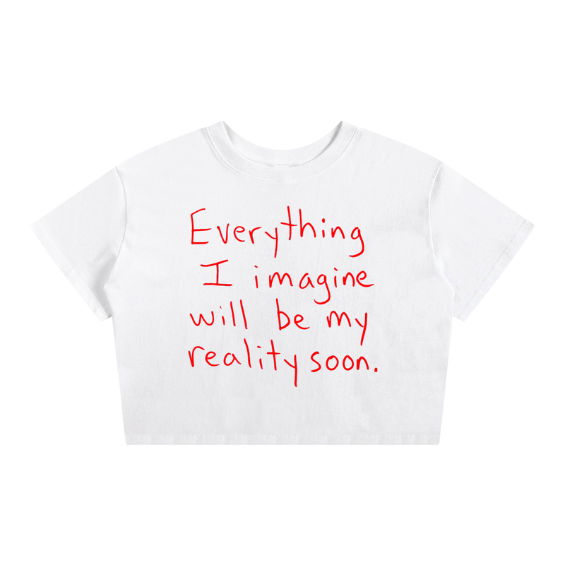 Everything I Imagine Crop Tee - White